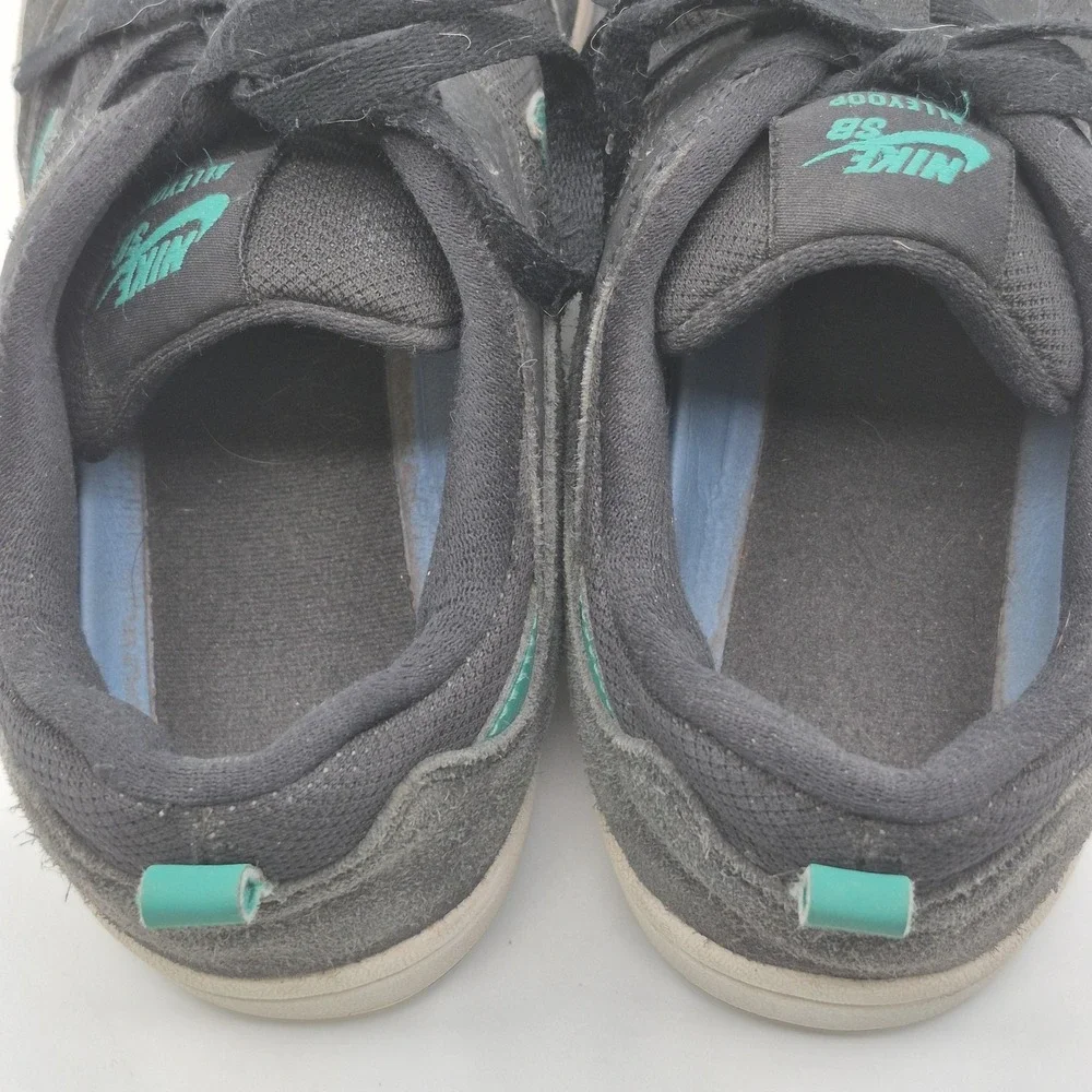 Nike SB Alleyoop Shoes Mens Size 8 Black Green‎ Suede Skate Sneakers CJ0882-007